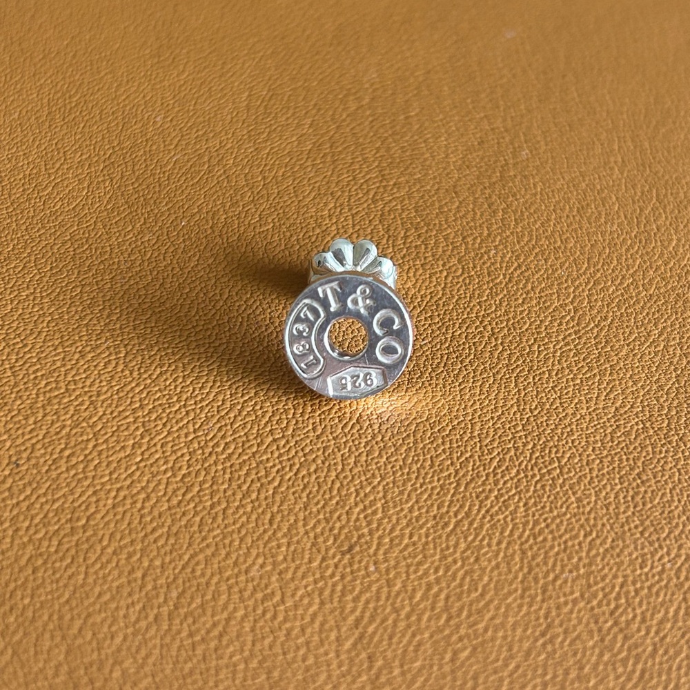 Tiffany & Co. Silver Single Circle 1837 Stud Round Earring
